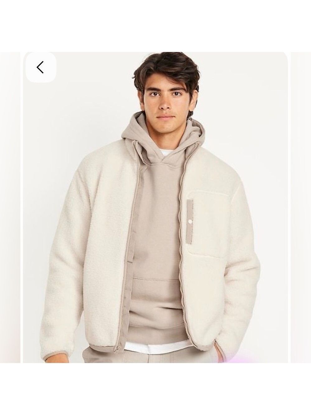 Old Navy Fall Gorpcore Tech Sherpa Zip Jacket Coat NWT XXL Cozy Office Career